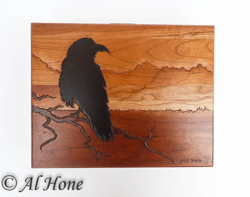 Wood box with Raven ,  Artsy Fartsy Tuesday