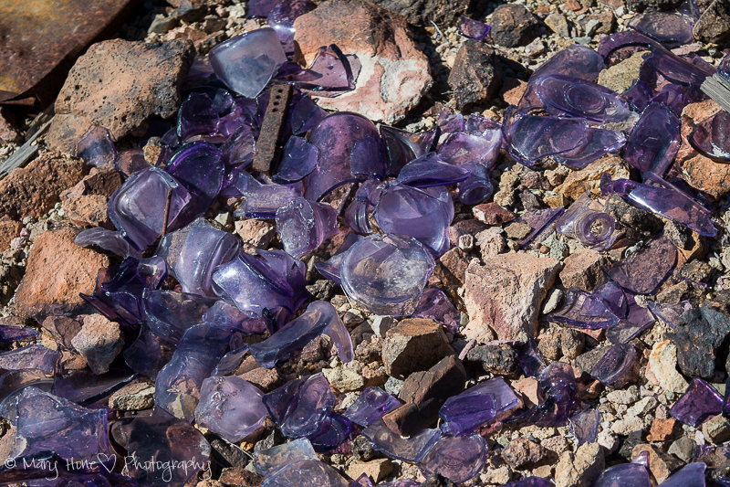 Purple desert glass, Castle Dome mine museum