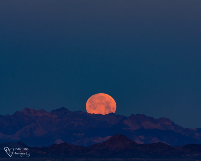 Good Night Moon, full moon setting in the desert